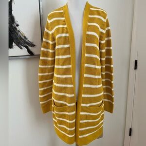 Old Navy Yellow Stripe Open Front Cardigan Size XS